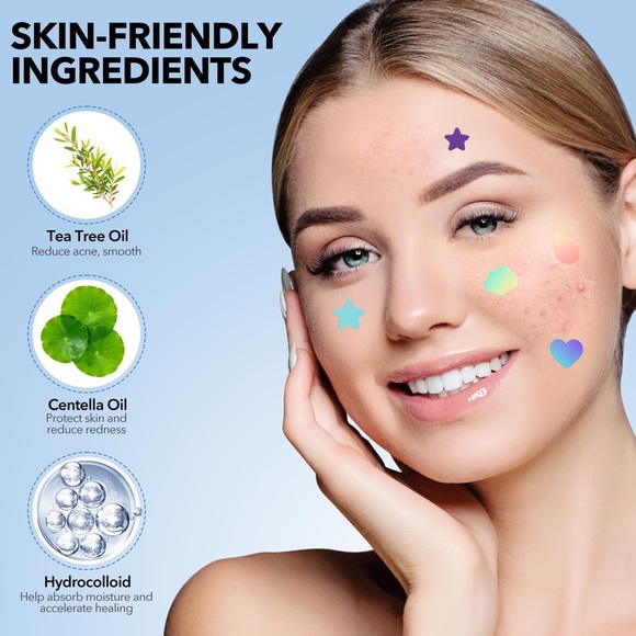 Pimple Patches for Face, Acne Patches for Blemishes Zits, Cute Stars & Shapes - Picture 5 of 13